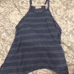 blue and white tank top